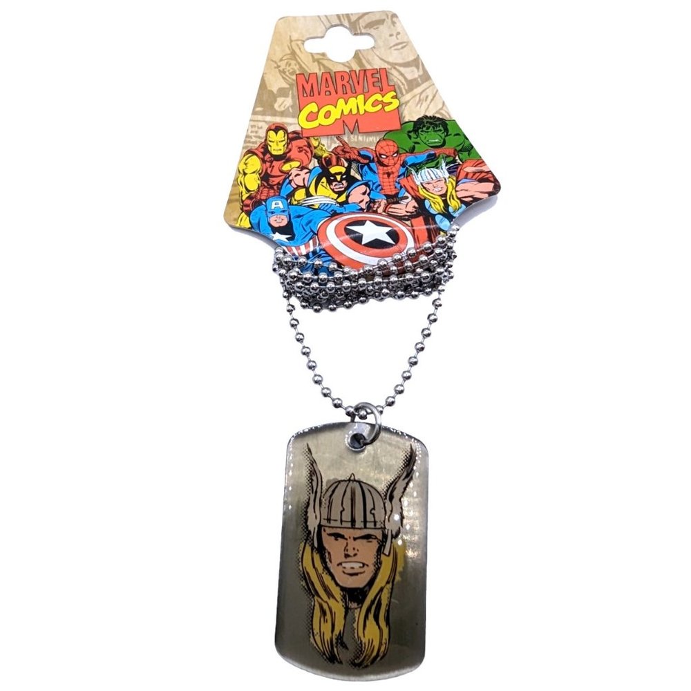 Marvel Comics Thor Stainless steel Dog tag Keychain Necklace NEW